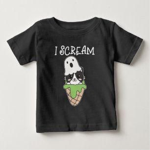 Camiseta De Bebé Fantasma De Halloween Grito Un Arma De Helado