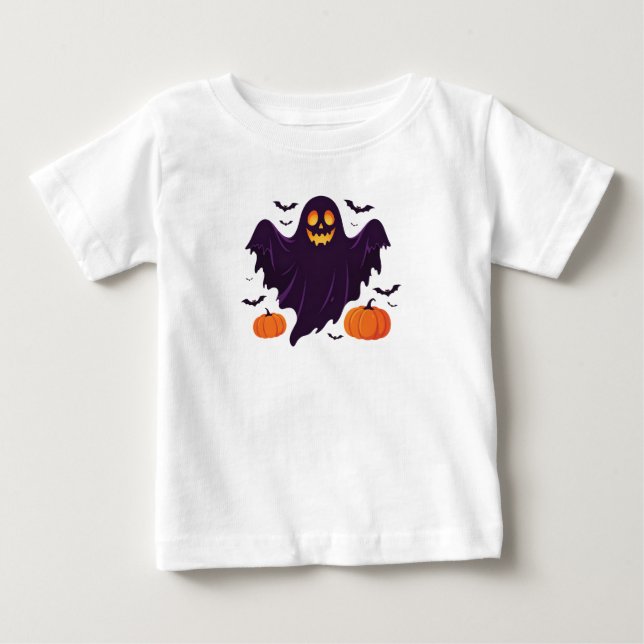 Camiseta De Bebé Fantasma de Jack‑O’‑Lantern (Anverso)