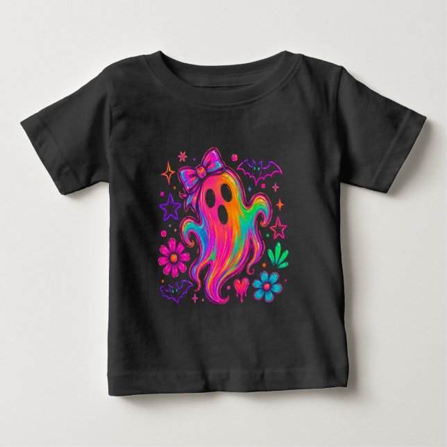 Camiseta De Bebé Fantasma de neón (Anverso)