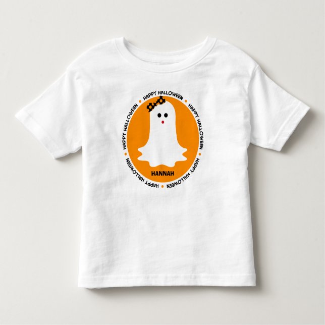 Camiseta De Bebé Fantasma femenino Halloween personalizado (Anverso)