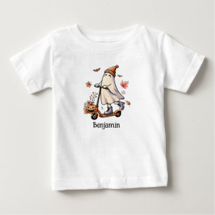 Camiseta De Bebé Fantasma Lindo Montando Un Scooter - Personalizado
