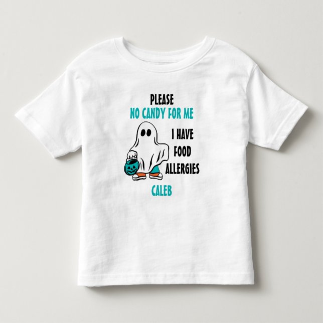 Camiseta De Bebé Fantasma personalizado de la alarma de la alergia (Anverso)