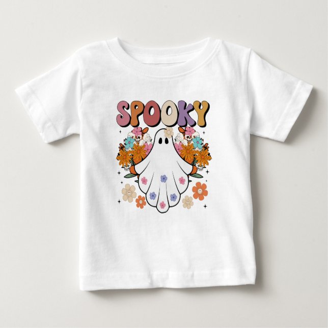 Camiseta De Bebé Fantasma retro fantasma Halloween (Anverso)