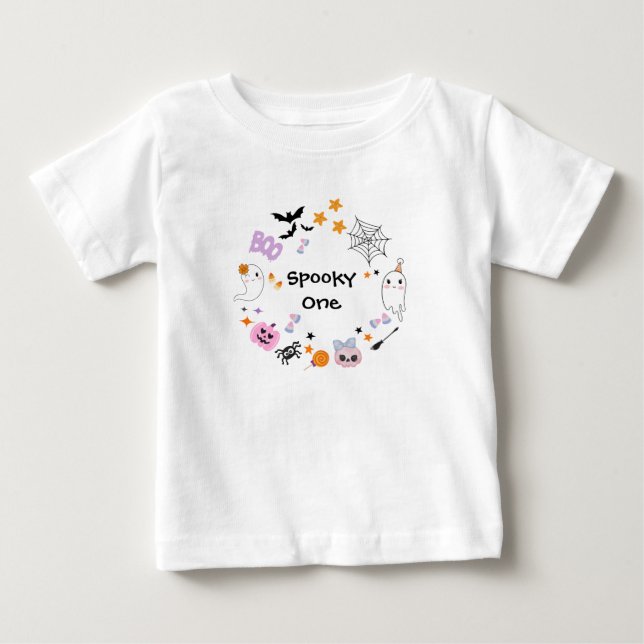 Camiseta De Bebé Fantasma Un Fantasma Típico Halloween Primer Cumpl (Anverso)