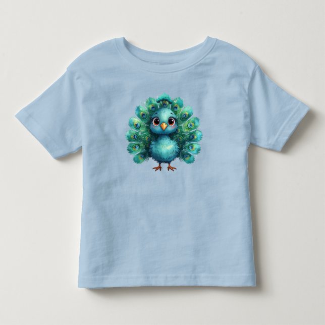 Camiseta De Bebé Fantástico pavo real azul caprichoso y lindo (Anverso)