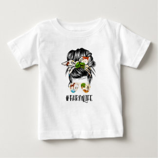 Camiseta De Bebé Farm Life Messy Hair Bun Chica