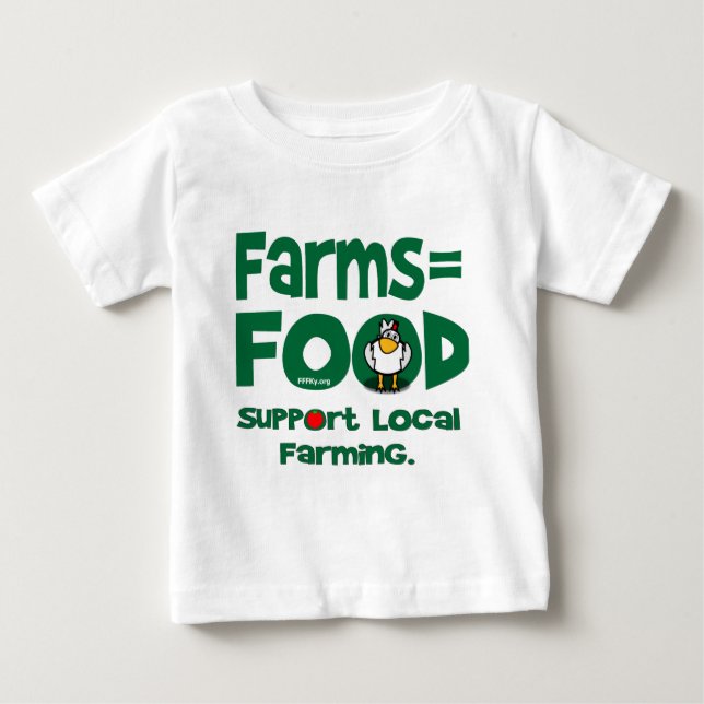 Camiseta De Bebé Farms=Food (Anverso)