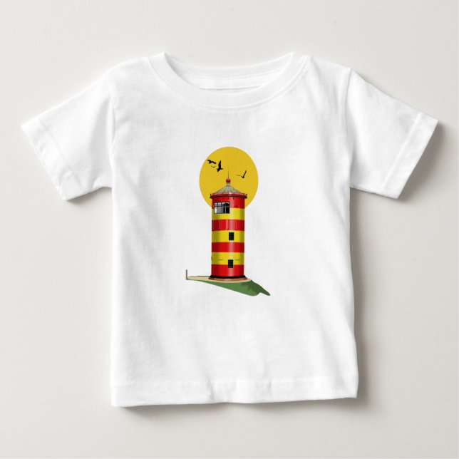 Camiseta De Bebé Faro de Pilsum Alemania (Anverso)