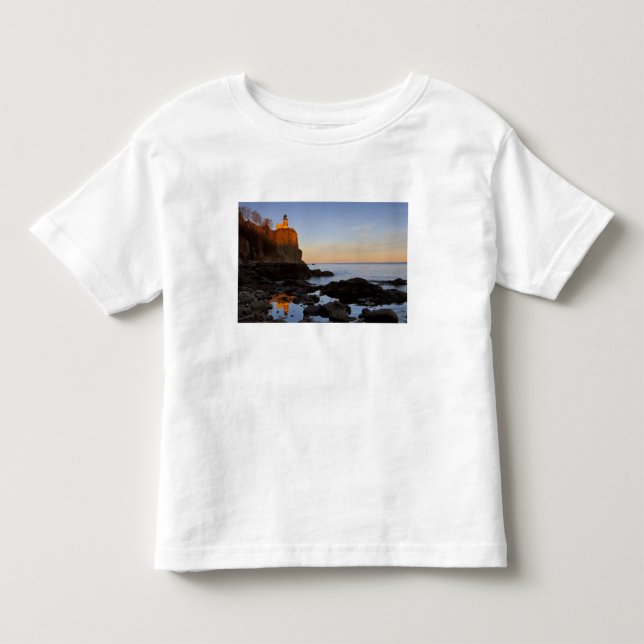 Camiseta De Bebé Faro de Split Rock al atardecer cerca de Two (Anverso)