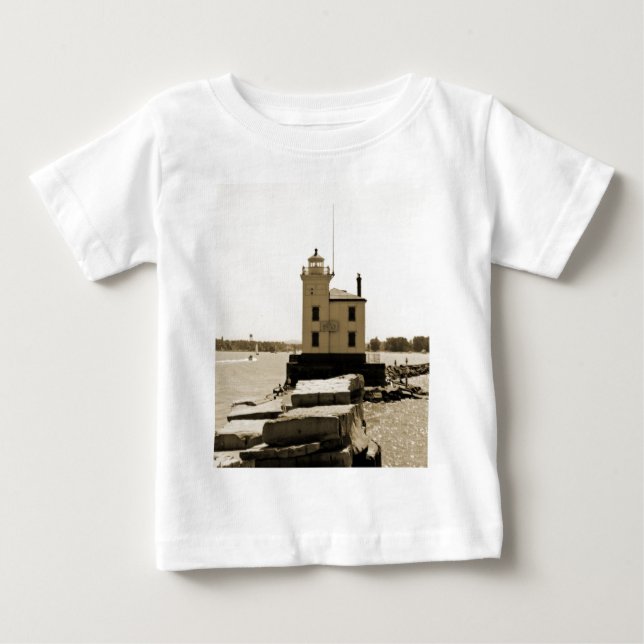 Camiseta De Bebé Faro del Lago Erie (Anverso)