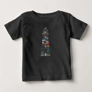 Camiseta De Bebé Faro del océano artístico vida marina estrellas pl
