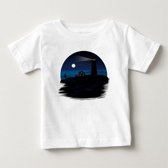 Camiseta De Bebé Faro - Noche (Anverso)
