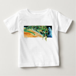 Camiseta De Bebé Faroles verdes vuelan en el espacio