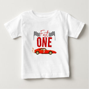 Camiseta De Bebé Fast One Race Car Boy Primer Fiesta de cumpleaños