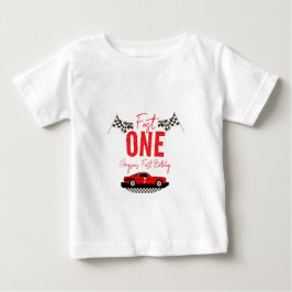 Camiseta De Bebé Fast One Race Car Boy Primer Fiesta de cumpleaños