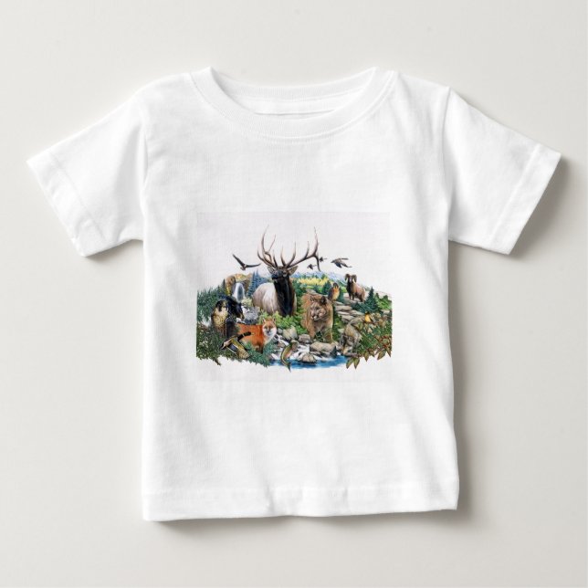 Camiseta De Bebé Fauna norteamericana (Anverso)