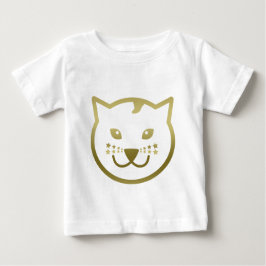 Camiseta De Bebé Faux Gold Cat Face - color de fondo Personalizado
