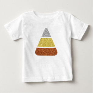 Camiseta De Bebé Faux Purpurina Candy Corn