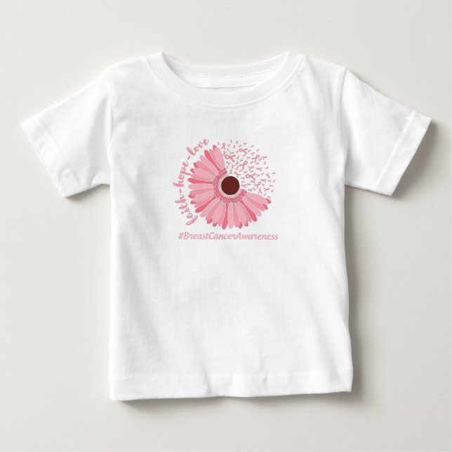 Camiseta De Bebé Fe, esperanza, amor - Conciencia sobre el cáncer d (Anverso)