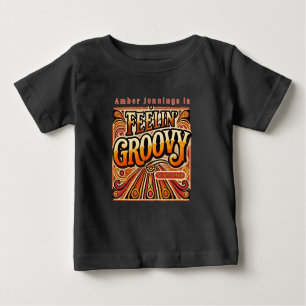 Camiseta De Bebé Feelin Groovy Toddler Personalizado Retro 70