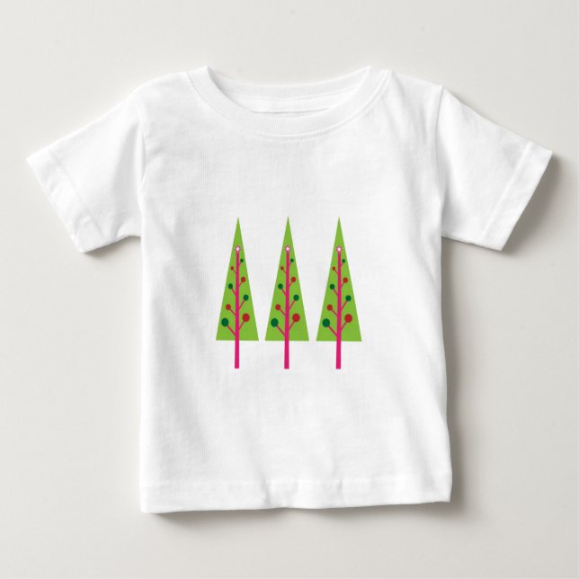 Camiseta De Bebé Felices Árboles de Navidad (Anverso)