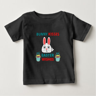 Camiseta De Bebé Felices Besos De Conejo De Pascua Y Deseos De Cami