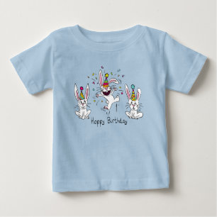 Camiseta De Bebé Felices cumpleaños conejo conejo de conejo de cone