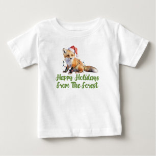 Camiseta De Bebé Felices Fiestas Desde El Bosque