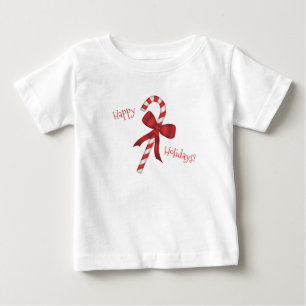 Camiseta De Bebé Felices Fiestas Feliz Navidad Caña de Caramelo