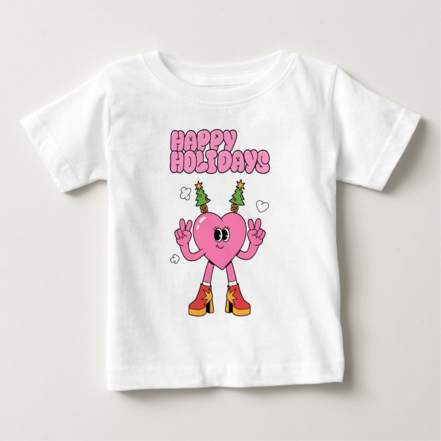 Camiseta De Bebé Felices fiestas - Groovy Heart of Season (Anverso)