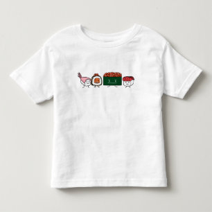 Camiseta De Bebé Felices hermanos sushi arroceros salmón de camarón