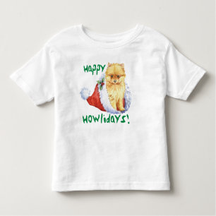 Camiseta De Bebé Felices Howlidays Pomeranian T-Shirt
