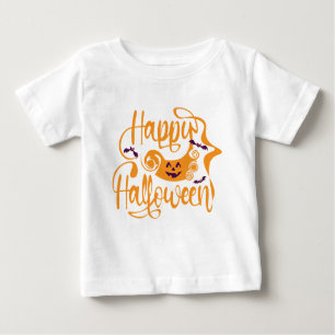 Camiseta De Bebé Felices murciélagos de Halloween jack o lantern
