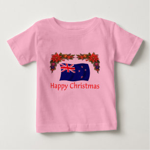 Camiseta De Bebé Felices Navidad de Nueva Zelanda