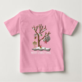Camiseta De Bebé FELICES NAVIDAD del niño de POSTE de la PEREZA