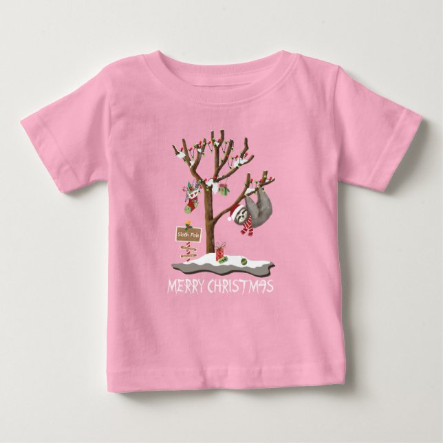 Camiseta De Bebé FELICES NAVIDAD del niño de POSTE de la PEREZA (Anverso)