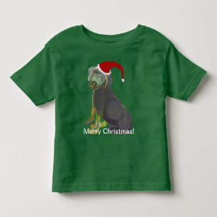 Camiseta De Bebé Felices Navidad del perrito de Santa