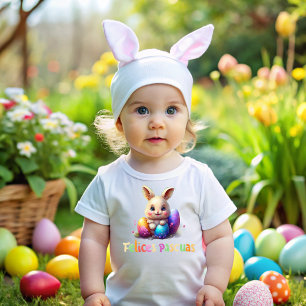 Camiseta De Bebé Felices Pascuas te desea la bebe