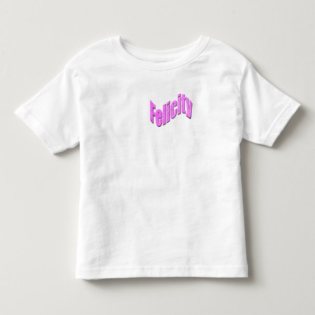Camiseta De Bebé Felicity Nombre En Rosa, (Anverso)