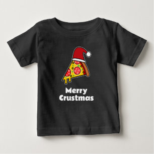 Camiseta De Bebé Feliciz Crustmas REBANADA DE PIZZA DIVERTIDA SANTA
