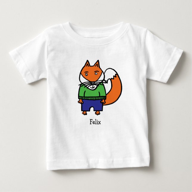 Camiseta De Bebé Felix el Fox personalizado (Anverso)