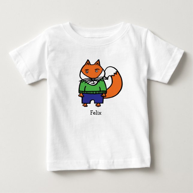 Camiseta De Bebé Felix el Zorro Personalizado (Anverso)