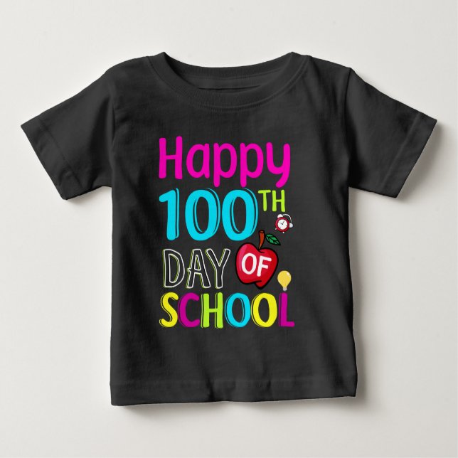 Camiseta De Bebé Feliz 100° día de clases (Anverso)