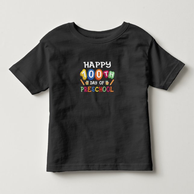 Camiseta De Bebé Feliz 100° día de preescolar (Anverso)