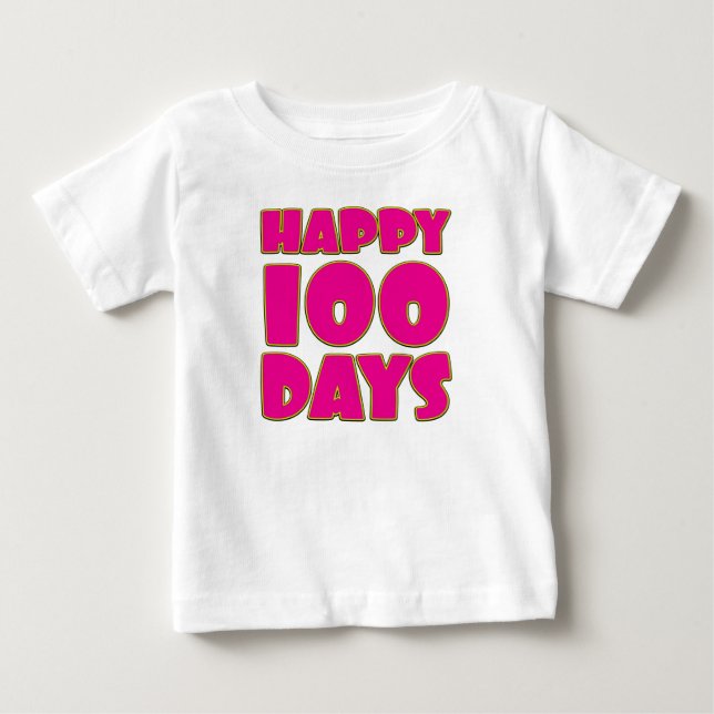 Camiseta De Bebé Feliz 100 días - 100 días de celebración para bebé (Anverso)