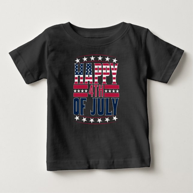 Camiseta De Bebé Feliz 4 de julio-69413 (Anverso)