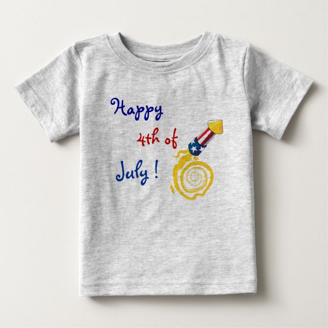 Camiseta De Bebé Feliz 4 de julio: Bebé camisas (Anverso)