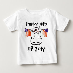 Camiseta De Bebé Feliz 4 de julio - Gato de la suerte