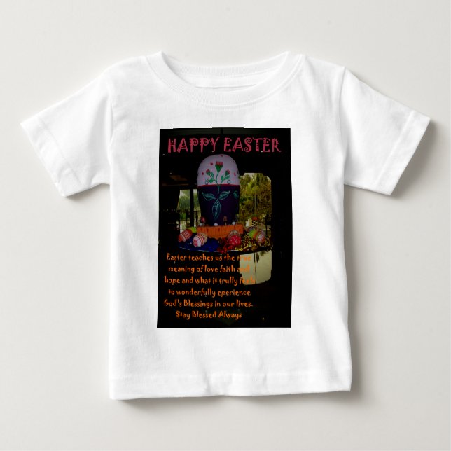 Camiseta De Bebé Feliz amor de Pascua, fe y deseos de esperanza (Anverso)