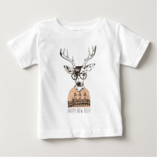Camiseta De Bebé Feliz Año de los Ciervos - Arte Divertido de Vacac